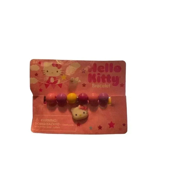 new 2012 Sanrio Hello Kitty Plastic Beaded Stretch Charm Bracelet - Picture 1 of 2